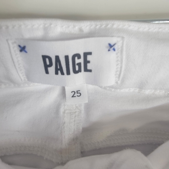 ANTHROPOLOGIE PAIGE Verdugo Crop white skinny jeans Size 25 distressed - Picture 7 of 10